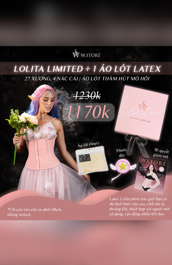 [Combo Lolita Limited + Liner] Latex 27 Xương Thoáng Khí + Áo Lót | Tặng Thước Dây Đáng Yêu